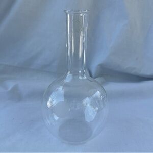 Vintage Pyrex 500 ml Round Bottom Glass Boiling Flask Beaker USA Long Neck
